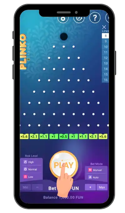 Die Kugel mit der Play-Taste starten